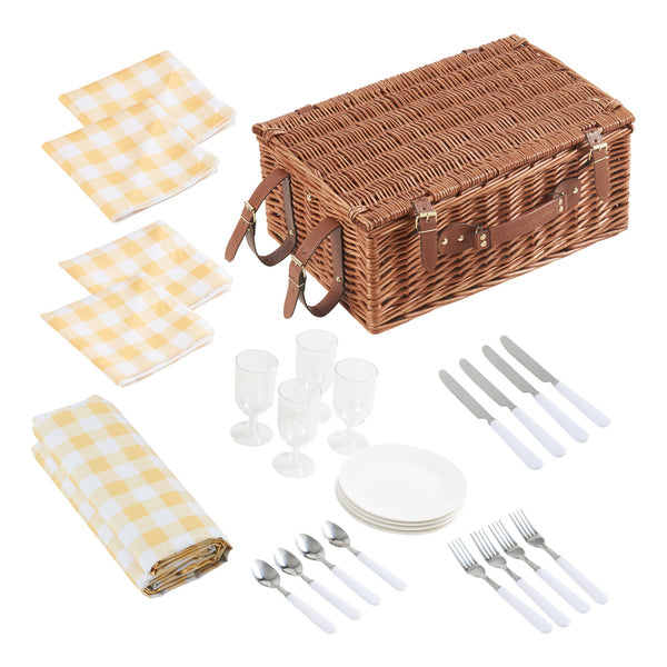 Cos picnic Brindisi 46x31x20 cm salcie maro [casa.pro] 
