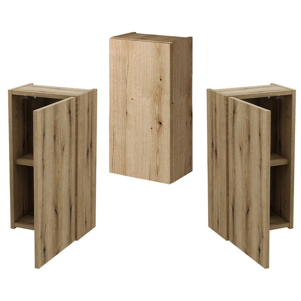 Set 4 componente mobilier perete baie 32 Newport efect stejar [en.casa]