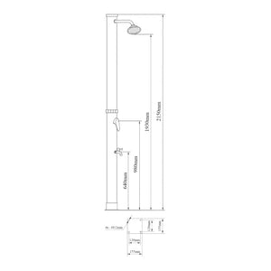 Dus solar gradina Frerievn 215 cm 18 L plastic negru [casa.pro]