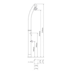 Dus solar gradina Kebomi 216 cm 18 L plastic metal negru [casa.pro]