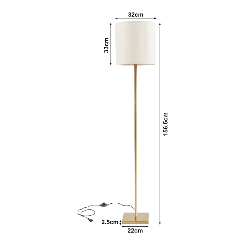 Schiță cotată Lampa de podea Fildholm 156 cm 1xE27 max 60W culoarea alamei/efect in [lux.pro]