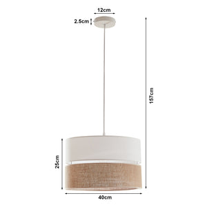Lampa suspendata Barton 157 cm 1xE27 max 60W alb/efect in [lux.pro]