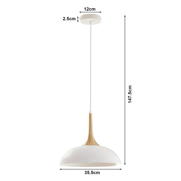Lampa suspendata Blairgowrie 147 cm1xE27 max 60W alb/culoarea alamei [lux.pro]