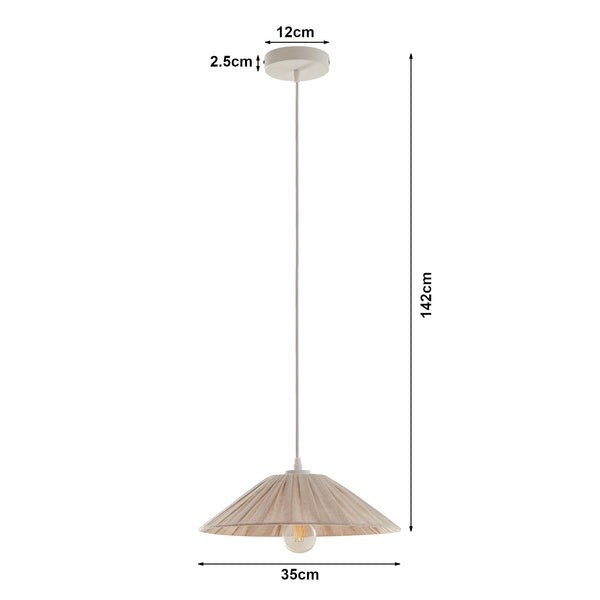 Lampa suspendata Bridge 142 cm 1xE27 max 60W alb/bej [lux.pro]