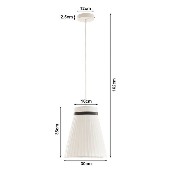 Lampa suspendata Broughton 162 cm 1xE27 max. 60W alb/negru [lux.pro]
