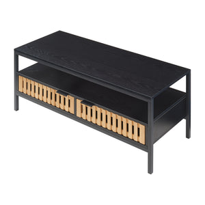 Masuta cafea Luniehti 100x40x48 cm negru/natur [en.casa]