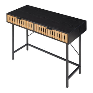 Masa consola Luniehti 100x40x75 cm negru/natur [en.casa]