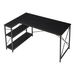 Birou de colt Raundsvalt 137x88x75 cm negru [en.casa]