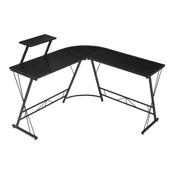 Birou de colt Yremso 122x122x98 cm negru [en.casa]