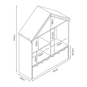 Raft casuta copii Vestnes 114x91x30 cm roz/alb [en.casa]