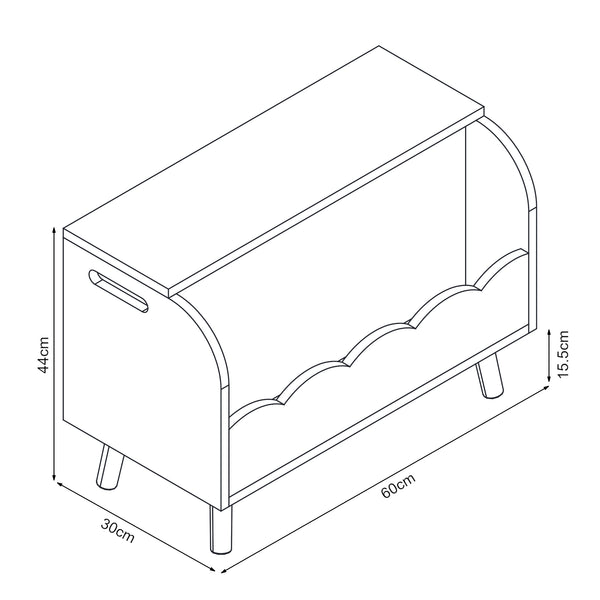 Lada jucarii Vestnes 60x30x44 cm roz/alb [en.casa] 
