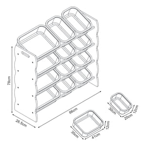 Raft copii Vestnes 78x86x26,5 cm vata zahar roz/alb [en.casa]