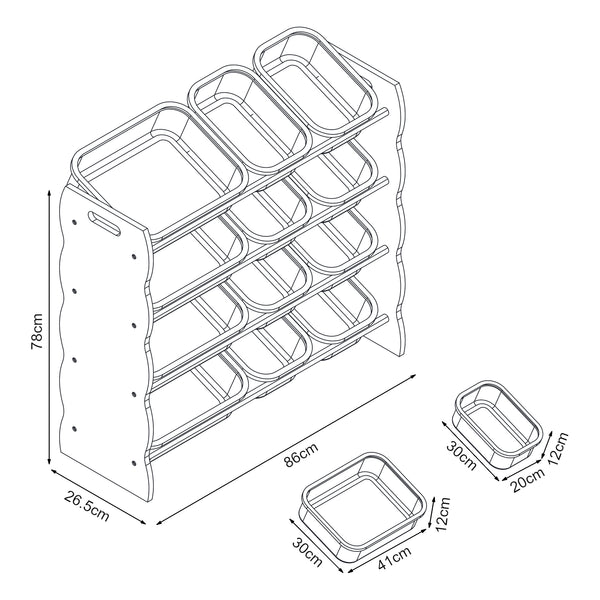Raft copii Vestnes 78x86x26,5 cm vata zahar roz/alb [en.casa]