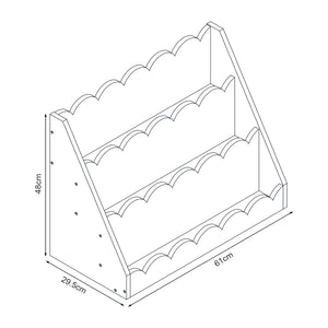 Raft copii Vestnes 48x61x30 cm vata de zahar roz/alb [en.casa]