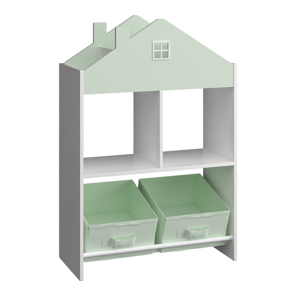 Raft casuta copii Vipsali 90x60x27 cm verde menta/alb [en.casa]