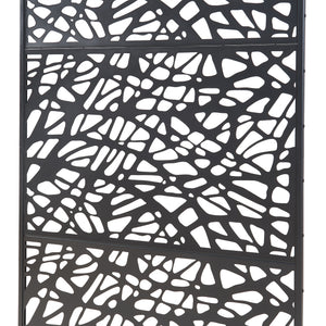 Paravan despartitor Poskind 200x100x50 cm otel negru [casa.pro]