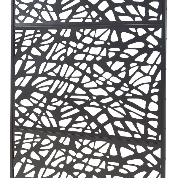Paravan despartitor Poskind 200x100x50 cm otel negru [casa.pro]