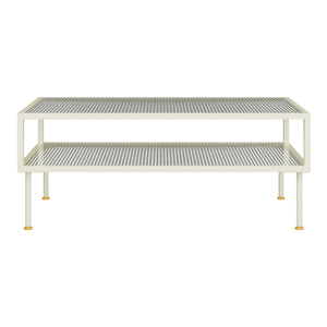 Masuta cafea Lindau 100x50x46 cm otel sticla crem deschis [en.casa]