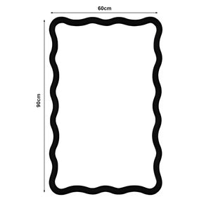 Oglinda de perete Porloskid 90x60 cm maro inchis [en.casa]