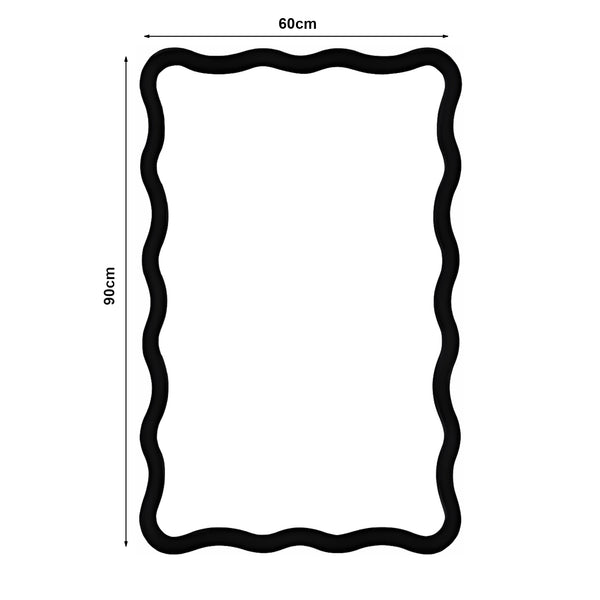 Oglinda de perete Porloskid 90x60 cm maro inchis [en.casa]
