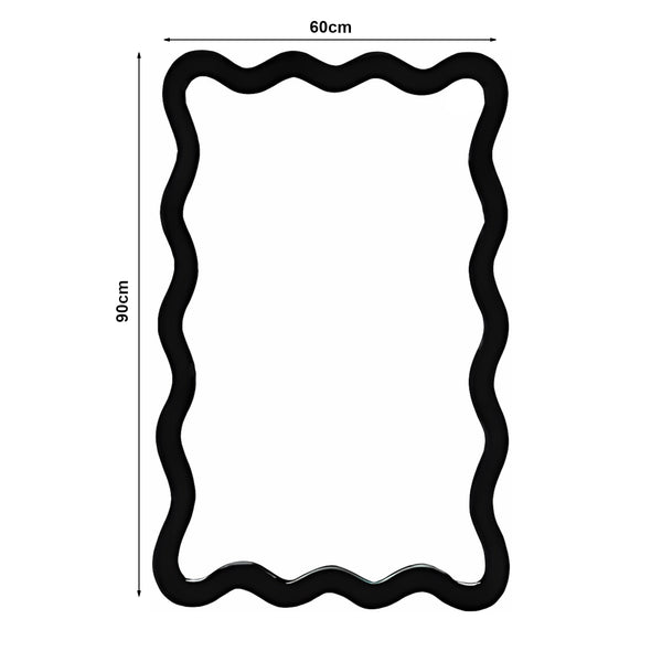 Oglinda de perete Koster 90x60 cm negru [en.casa]