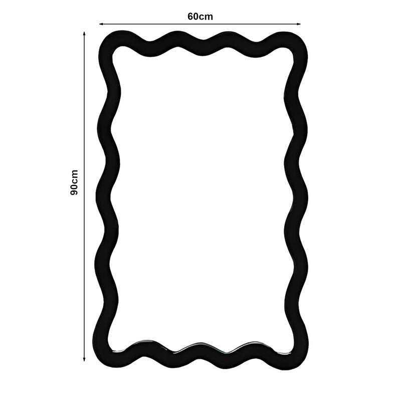 Schiță cotată Oglinda de perete Koster 90x60 cm negru [en.casa]