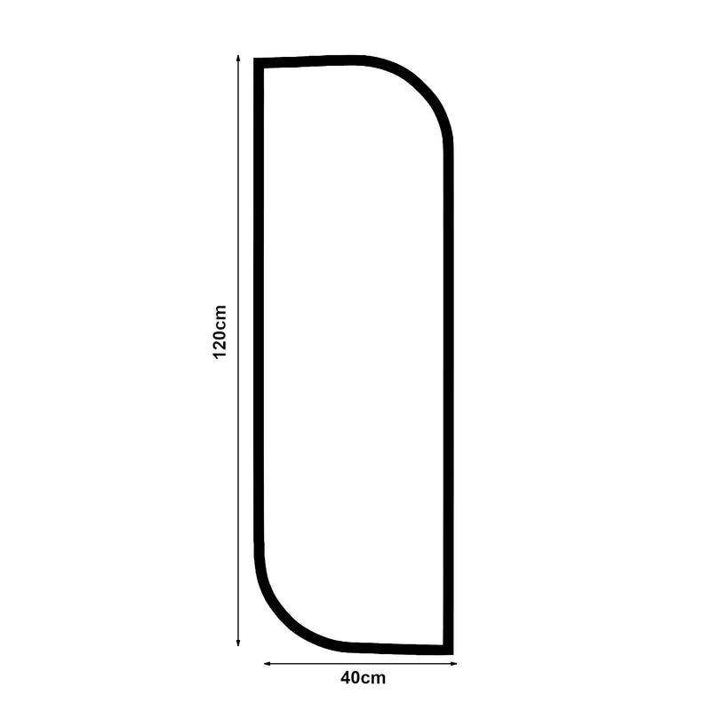 Schiță cotată Oglinda de perete Tarvindak 120x40 cm negru [en.casa]