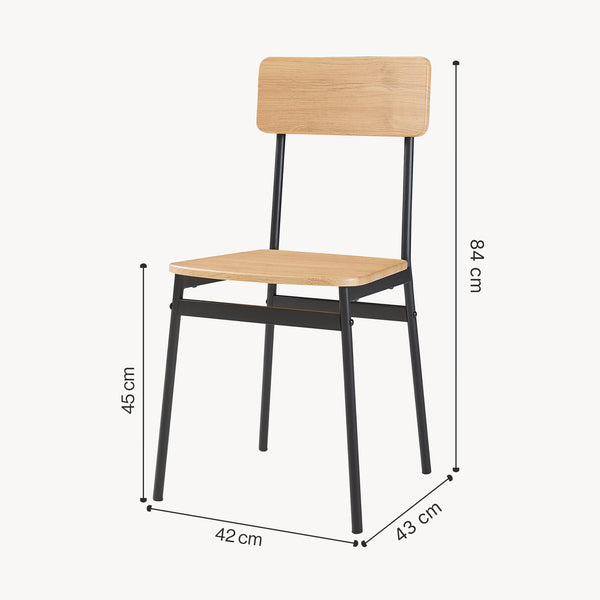 Set masa si 4 scaune Pollenev 110x70x75 cm efect stejar/negru [en.casa]