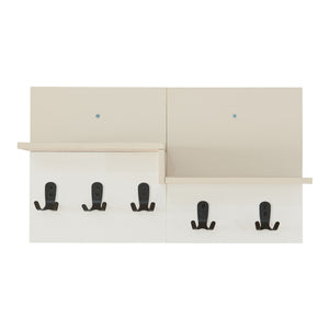 Cuier de perete cu 2 rafturi Botaruvn 34x59x13 cm bej/alb [en.casa]