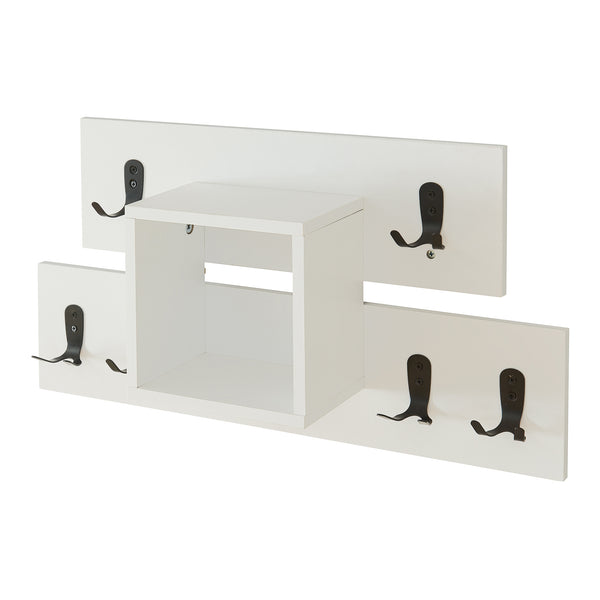 Cuier de perete cu spatiu depozitare Vänd 32x60x14 cm alb [en.casa]