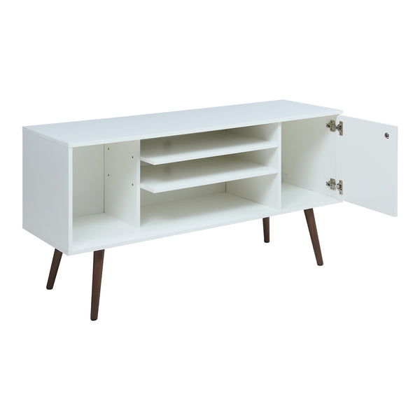 Comoda TV Vare 130x40x65 cm alb/efect nuc [en.casa]