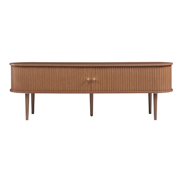 Comoda TV cu 2 usi glisante Mapia 166x40x55 cm efect lemn nuc [en.casa]