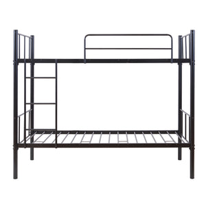 Pat supraetajat Berimma 200x90 cm 300 kg otel negru [en.casa]
