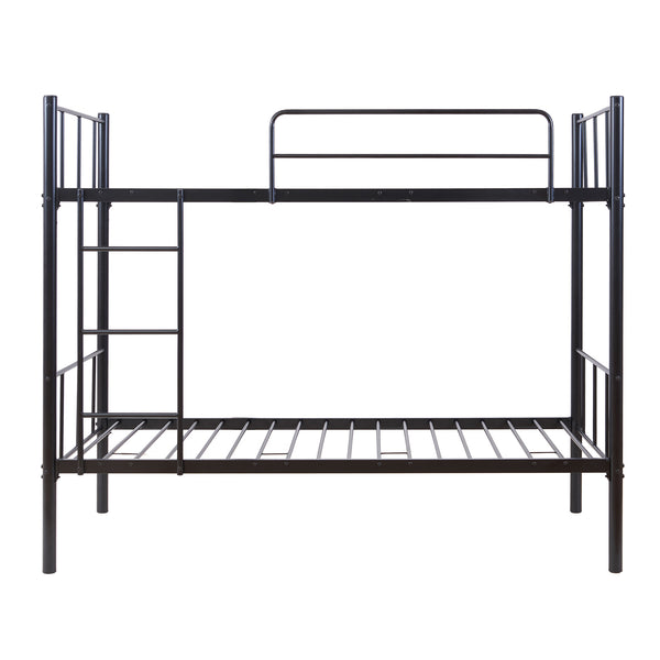 Pat supraetajat Berimma 200x90 cm 300 kg otel negru [en.casa]