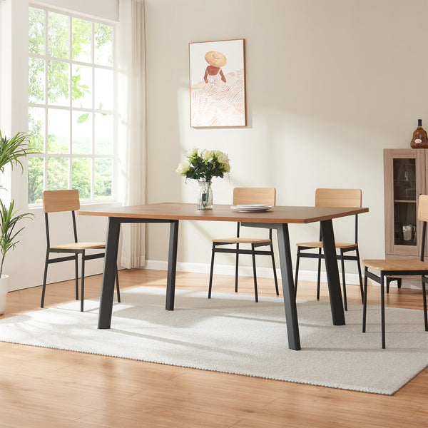 Set 4 buc picioare masa Hostang 50x8x71 cm otel negru [en.casa]