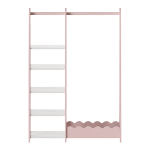 Garderoba copii Vestnes 114x77x30 cm mdf roz/alb [en.casa]