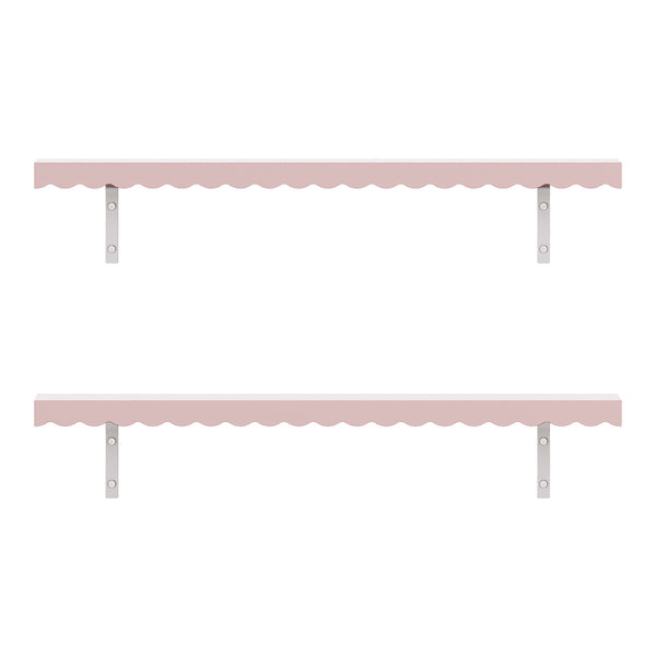 Set 2 rafturi de perete pentru copii Vestnes 80x17x4 cm Cotton Candy [en.casa]