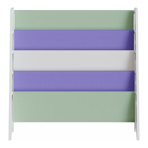 Raft carti copii Hornnes 60x62x28 cm alb/verde deschis/lila [en.casa]