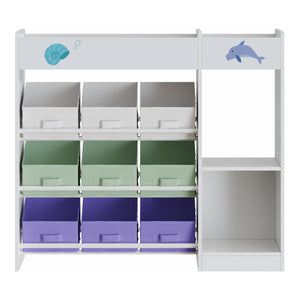 Raft copii Farusa 80x90x029 cm alb/verde deschis/lila [en.casa]