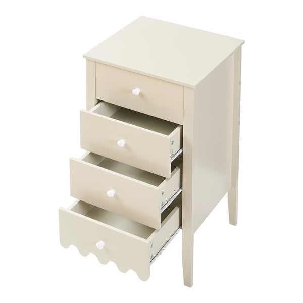 Comoda cu 4 sertare Luspoo 82x40x40 cm crem deschis [en.casa]