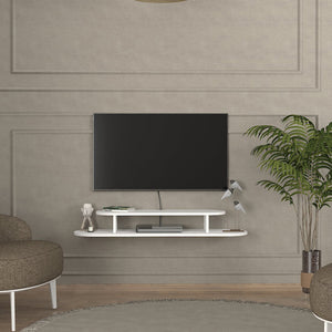 Suport TV perete Targema 120x30x16 cm alb [en.casa]