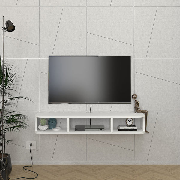 Suport TV de perete Oundsvas 120x30x19 cm alb [en.casa]