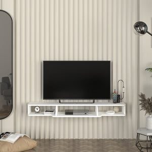 Suport TV de perete Aar 135x30x16 cm alb [en.casa]