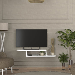 Suport TV de perete Kershaby 120x30x19 cm alb [en.casa]