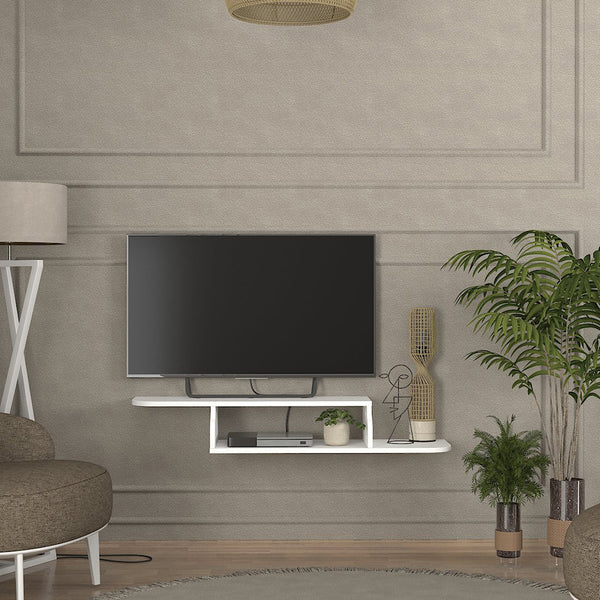 Suport TV de perete Kershaby 120x30x19 cm alb [en.casa]