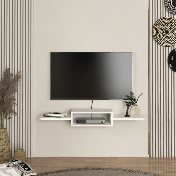 Suport TV de perete Tar 115x30x16 cm alb [en.casa]