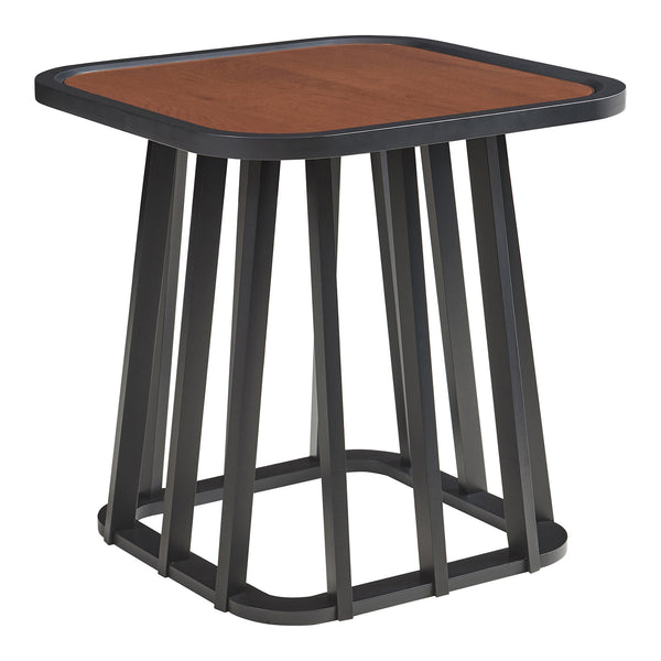 Masuta Burgess 51x51x51 cm negru/efect lemn nuc [en.casa]