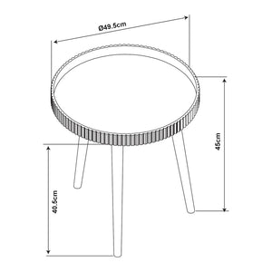 Masuta rotunda Bongard 49x45 cm alb/natur [en.casa]