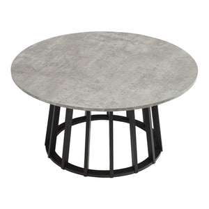 Masuta cafea rotunda Buzzard 90x45 cm efect beton/negru [en.casa]