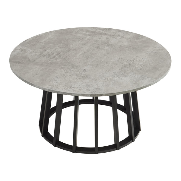 Masuta cafea rotunda Buzzard 90x45 cm efect beton/negru [en.casa]